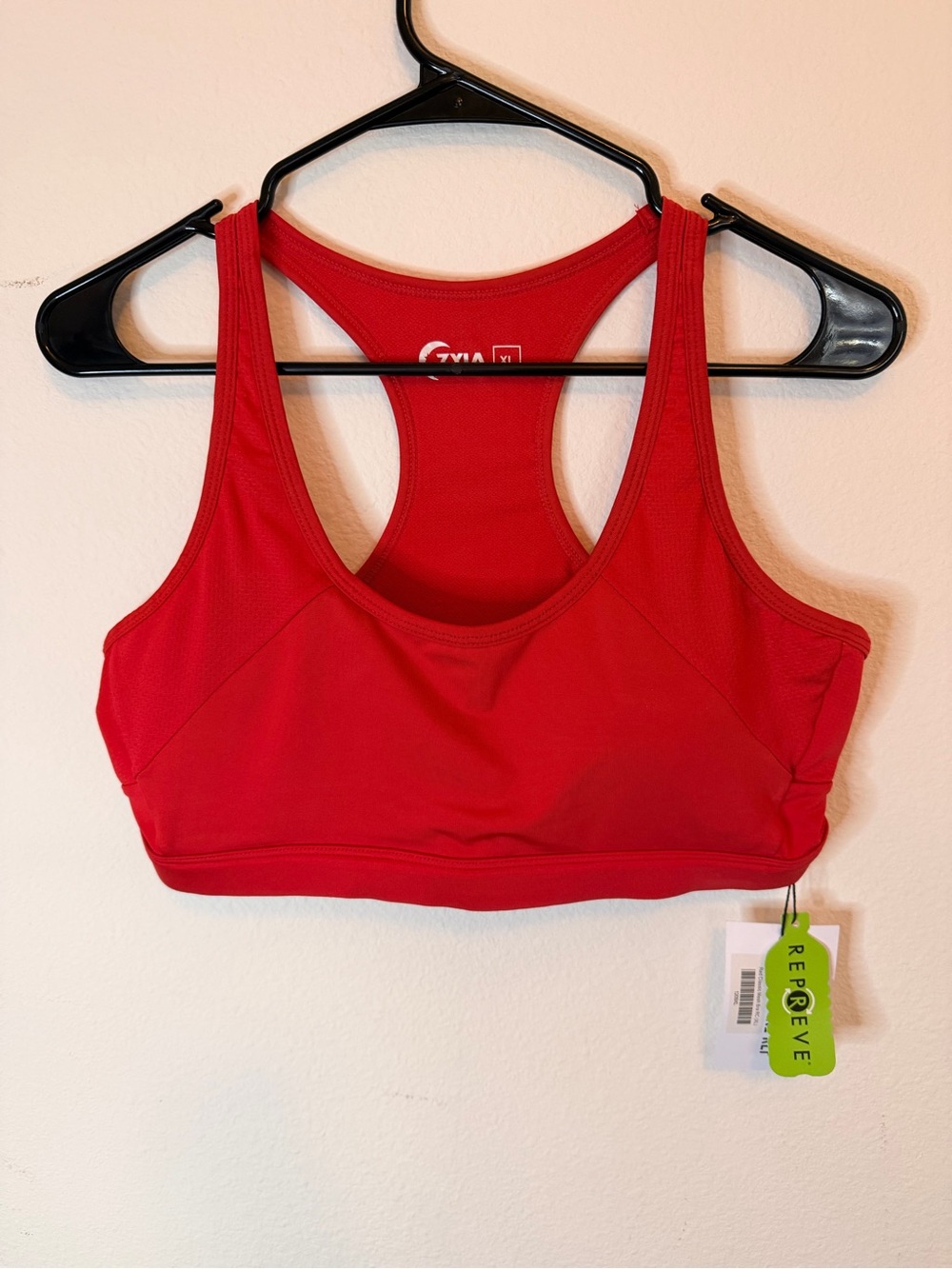 NWT Zyia Active Racerback Sports Bra Red XL Moisture Wicking Workout